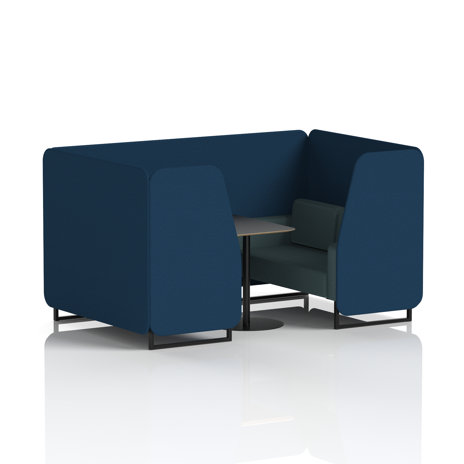 Brixworth Booth With Black Legs And Black Table In Two Tone 4 Seater Bank Panels And Upminster Sofa  