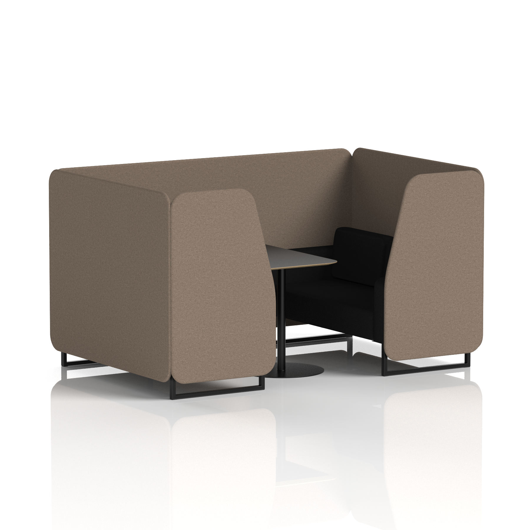 Brixworth Booth With Black Legs And Black Table In Two Tone 6 Seater Monument Panels And Temple Sofa  