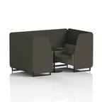 Brixworth Booth With Black Legs And Black Table In Two Tone 2 Seater Temple Panels And Monument Sofa  