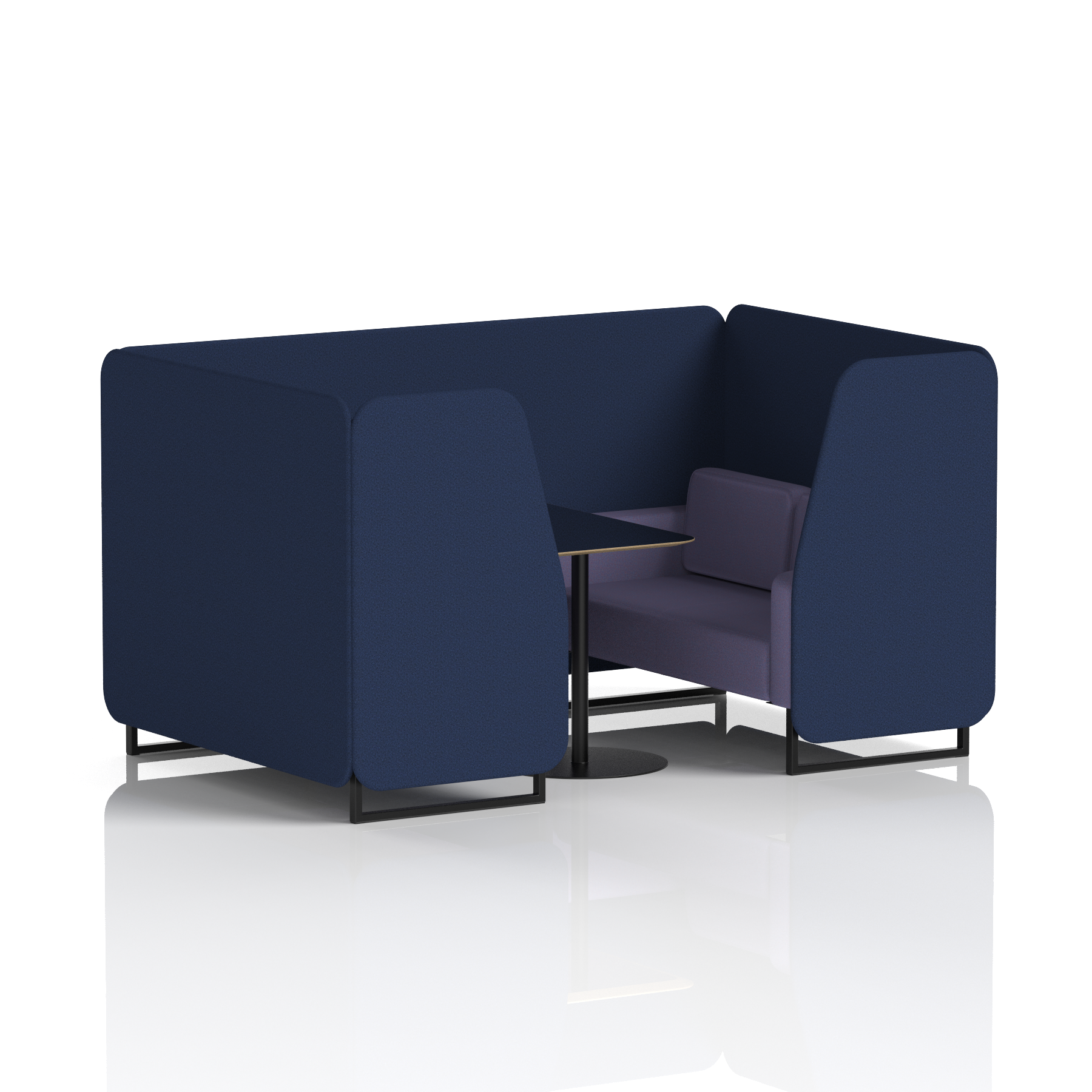 Brixworth Booth With Black Legs And Black Table In Two Tone 4 Seater Upminster Panels And Bank Sofa  