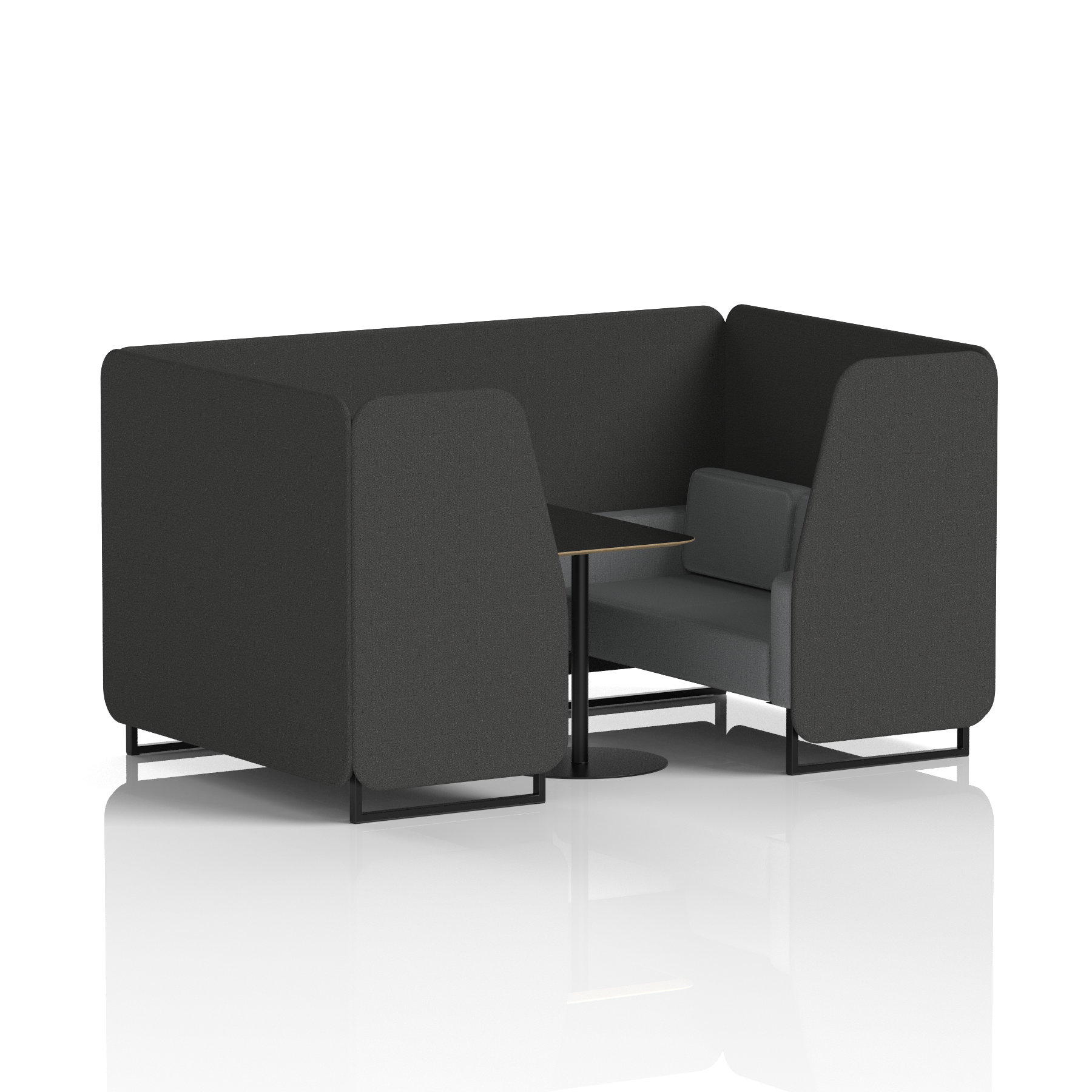 Brixworth Booth With Black Legs And Black Table In Two Tone 6 Seater Upminster Panels And Bank Sofa  