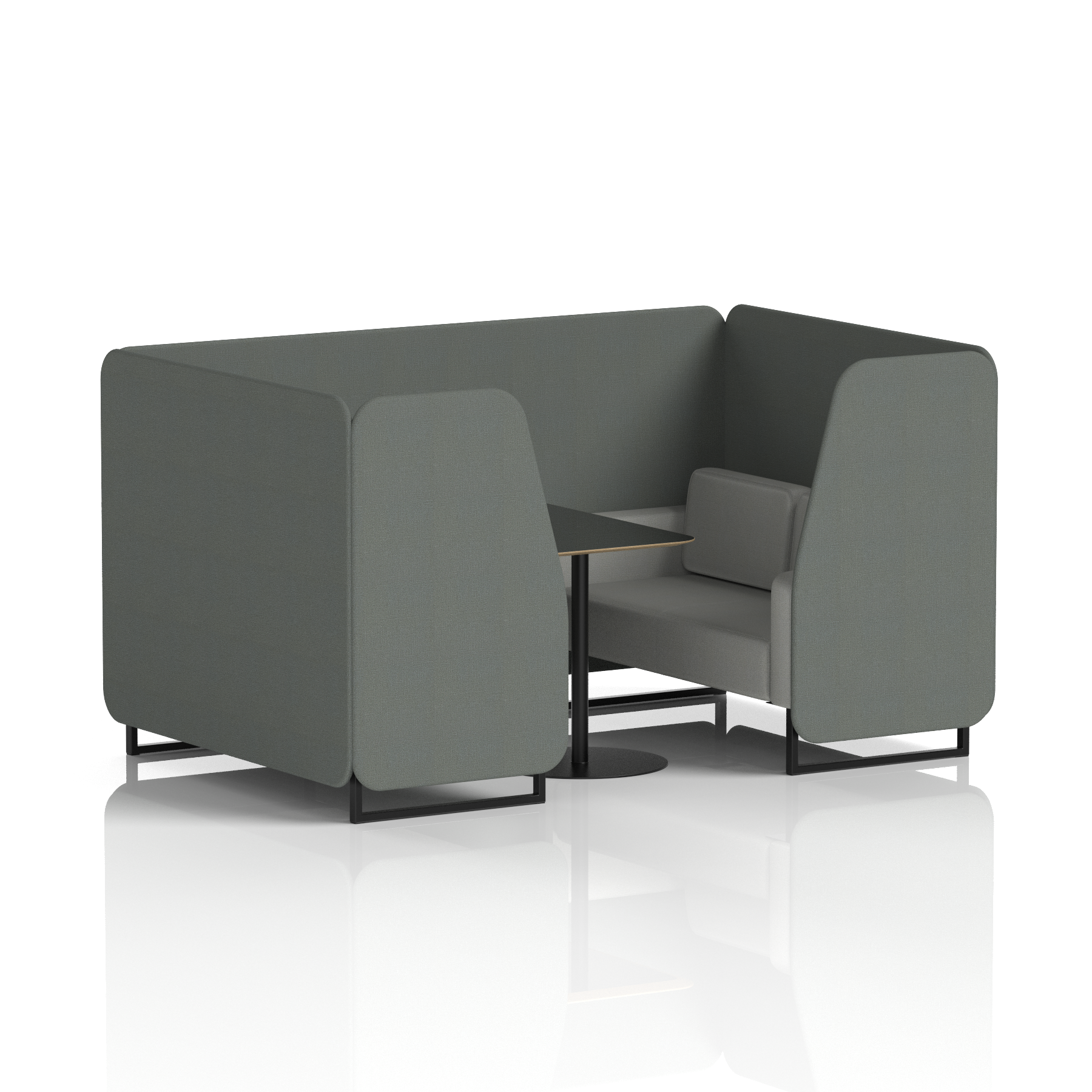 Brixworth Booth With Black Legs And Black Table In Two Tone 4 Seater Affix Panels And Wed Sofa  