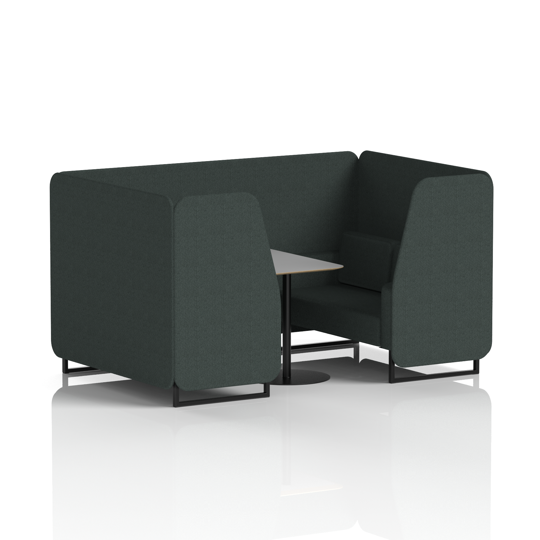 Brixworth Booth With Black Legs And Grey Table In Single Tone 4 Seater Polygon Panels And Sofa Band 2 - X2