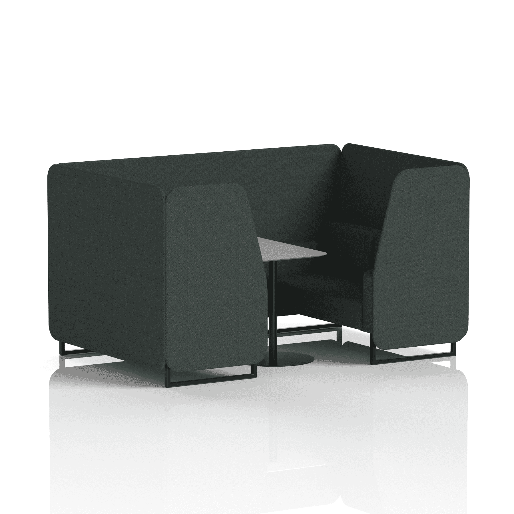 Brixworth Booth With Black Legs And Grey Table In Single Tone 4 Seater Polygon Panels And Sofa Band 2 - X2