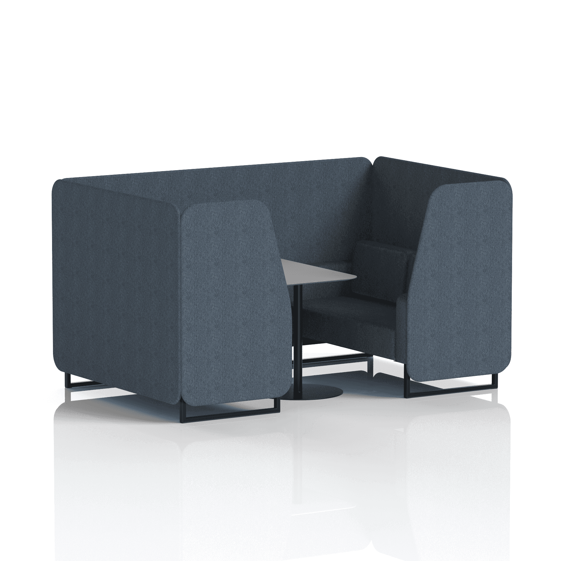 Brixworth Booth With Black Legs And Grey Table In Single Tone 6 Seater Polygon Panels And Sofa Band 2 - X2