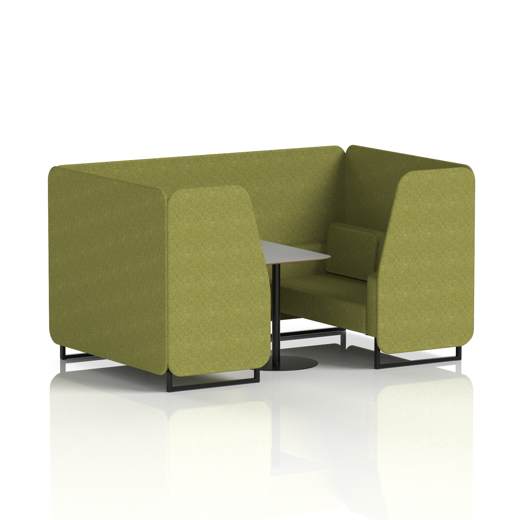 Brixworth Booth With Black Legs And Grey Table In Single Tone 2 Seater Theory Panels And Sofa Band 2 - X2