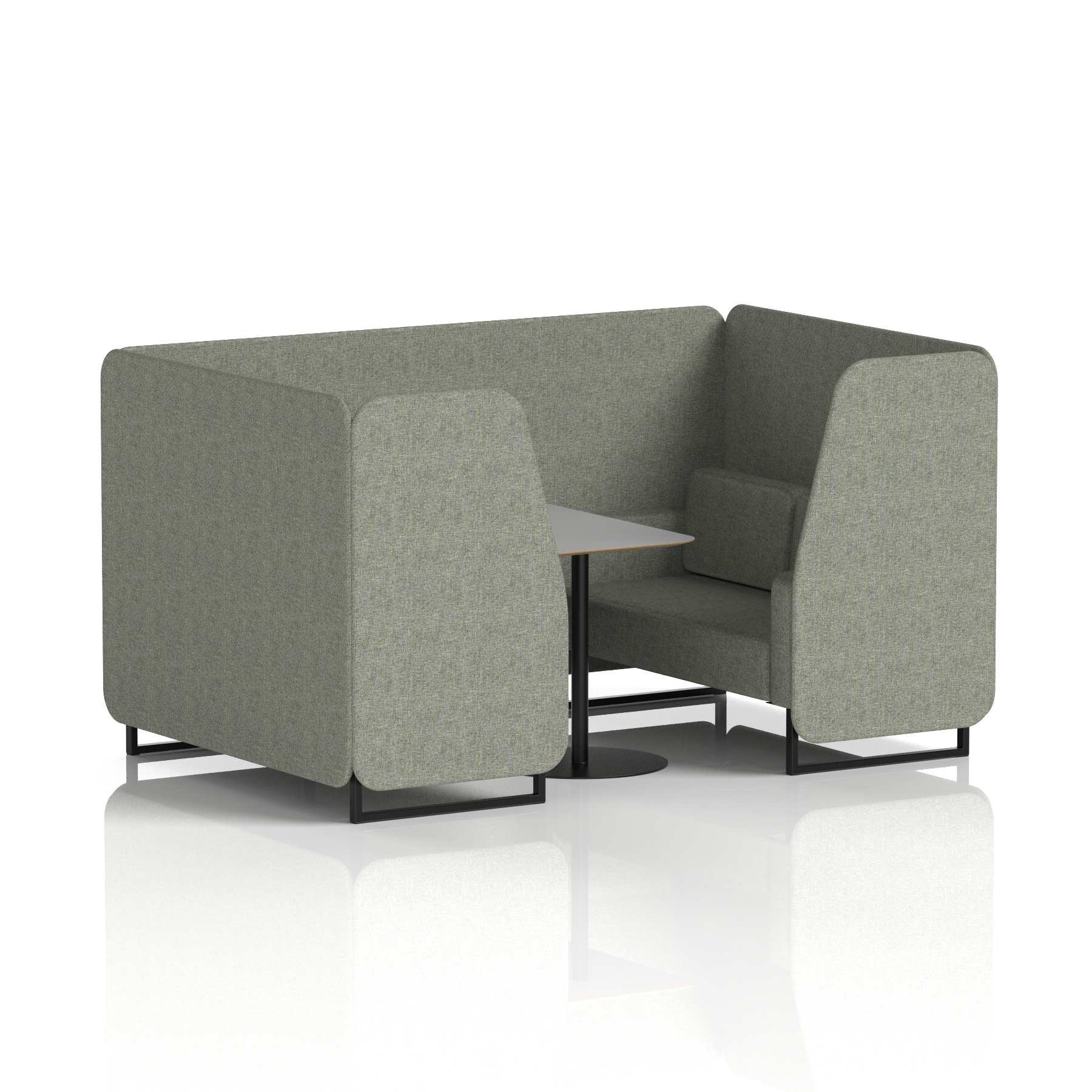 Brixworth Booth With Black Legs And Grey Table In Single Tone 6 Seater Theory Panels And Sofa Band 2 - X2