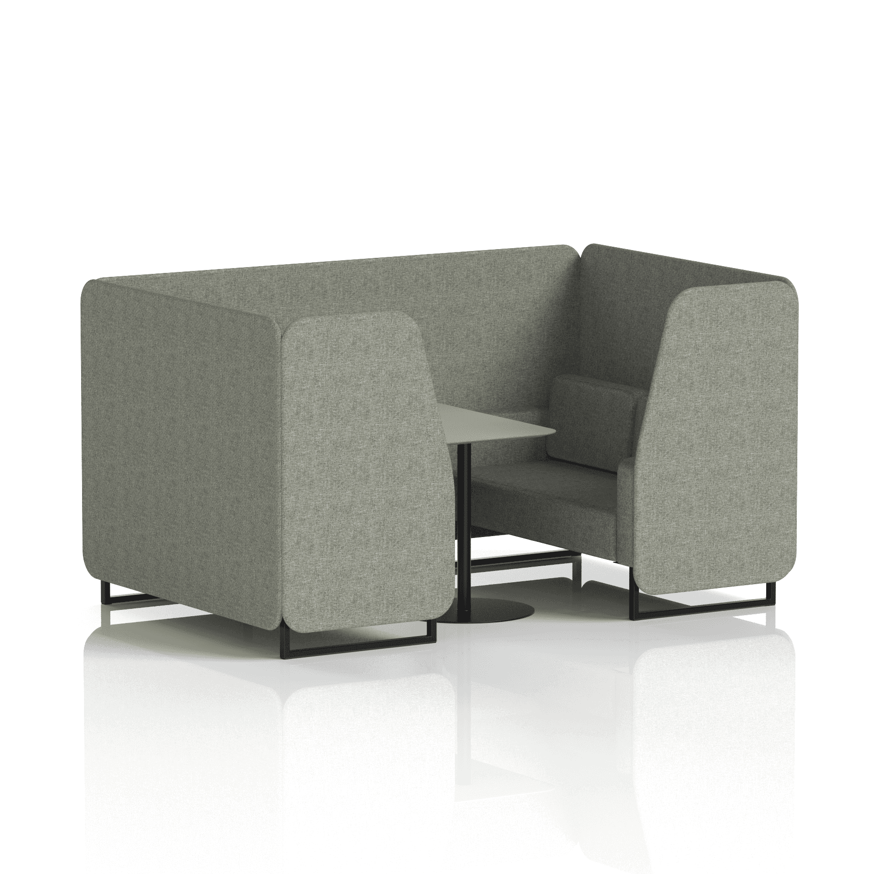 Brixworth Booth With Black Legs And Grey Table In Single Tone 6 Seater Theory Panels And Sofa Band 2 - X2