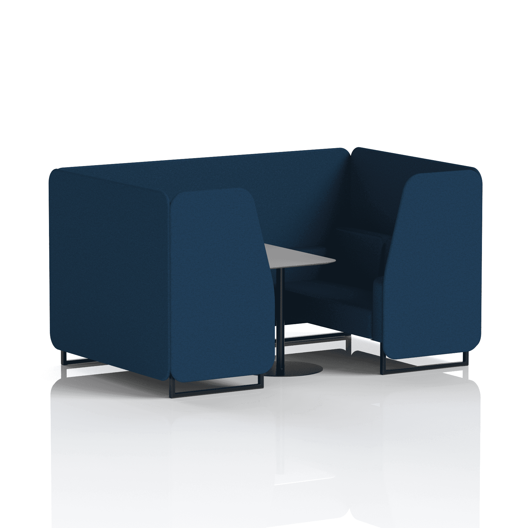Brixworth Booth With Black Legs And Grey Table In Single Tone 4 Seater Bank Panels And Sofa Band 3 - Main Line Flax