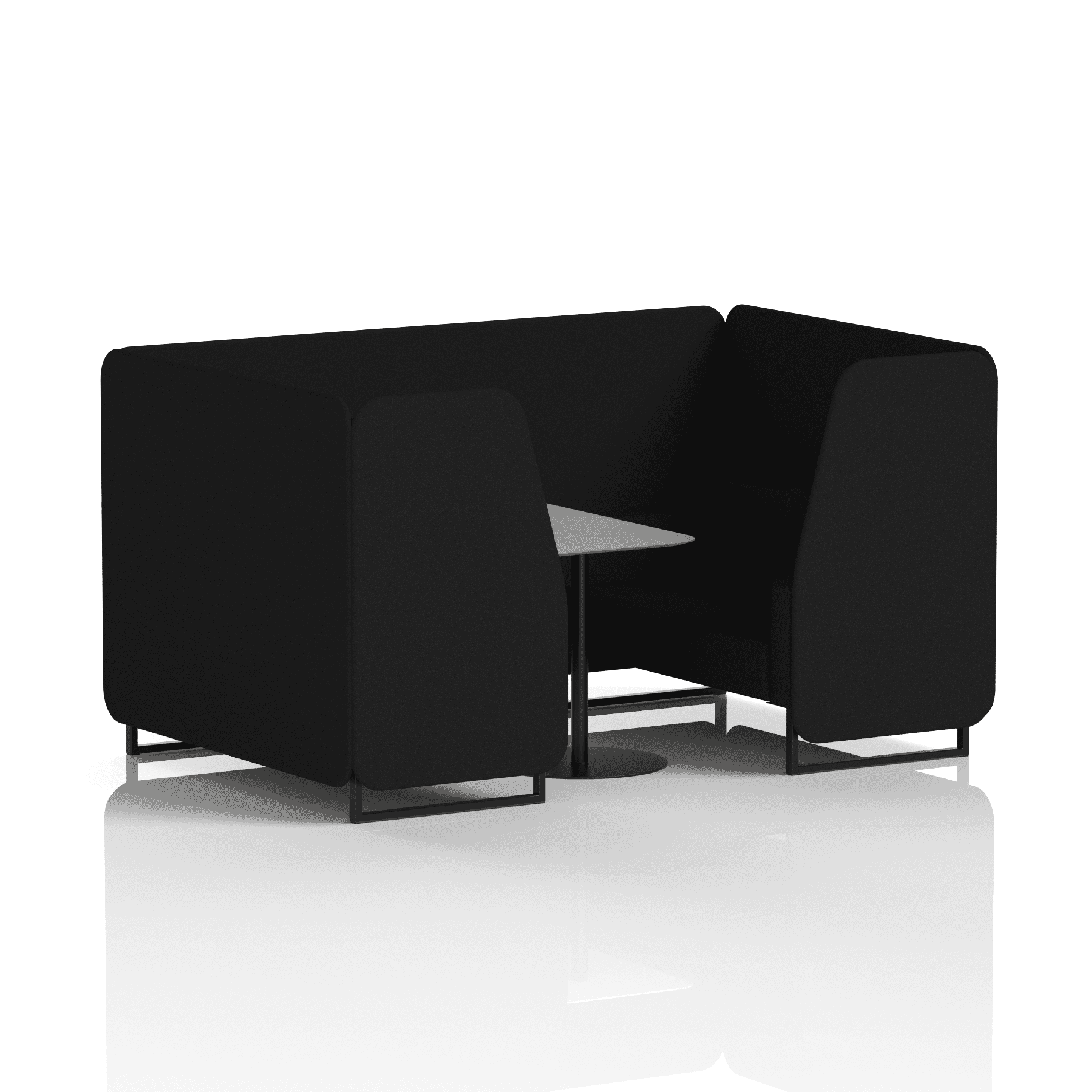 Brixworth Booth With Black Legs And Grey Table In Single Tone 6 Seater Bank Panels And Sofa Band 3 - Main Line Flax