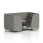 Brixworth Booth With Black Legs And Grey Table In Single Tone 2 Seater Monument Panels And Sofa Band 3 - Main Line Flax