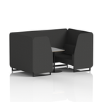 Brixworth Booth With Black Legs And Grey Table In Single Tone 6 Seater Upminster Panels And Sofa Band 3 - Main Line Flax