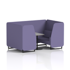 Brixworth Booth With Black Legs And Grey Table In Single Tone 2 Seater Westminster Panels And Sofa Band 3 - Main Line Flax