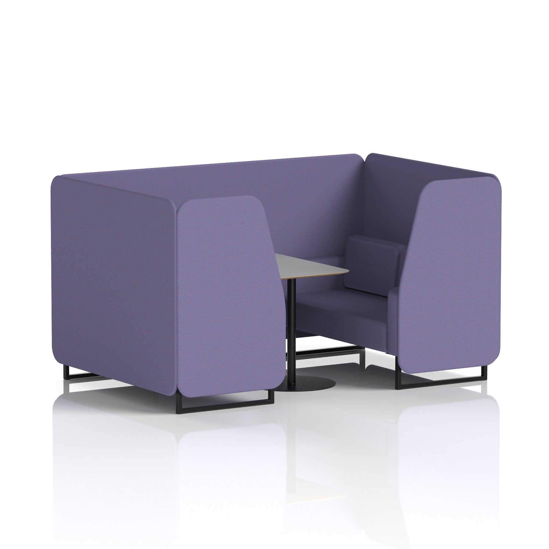 Brixworth Booth With Black Legs And Grey Table In Single Tone 2 Seater Westminster Panels And Sofa Band 3 - Main Line Flax