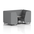 Brixworth Booth With Black Legs And Grey Table In Single Tone 4 Seater Westminster Panels And Sofa Band 3 - Main Line Flax