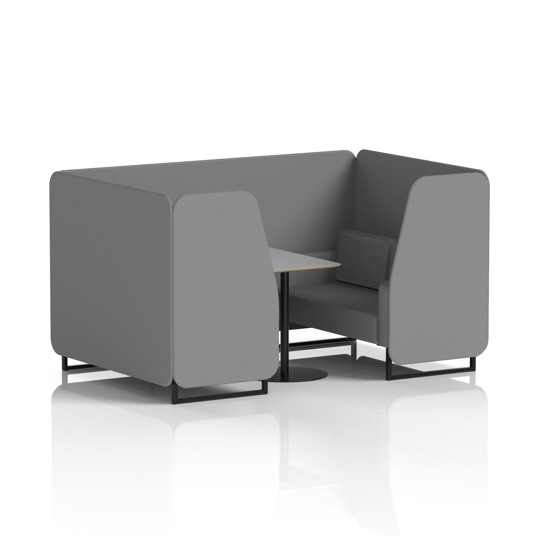 Brixworth Booth With Black Legs And Grey Table In Single Tone 4 Seater Westminster Panels And Sofa Band 3 - Main Line Flax