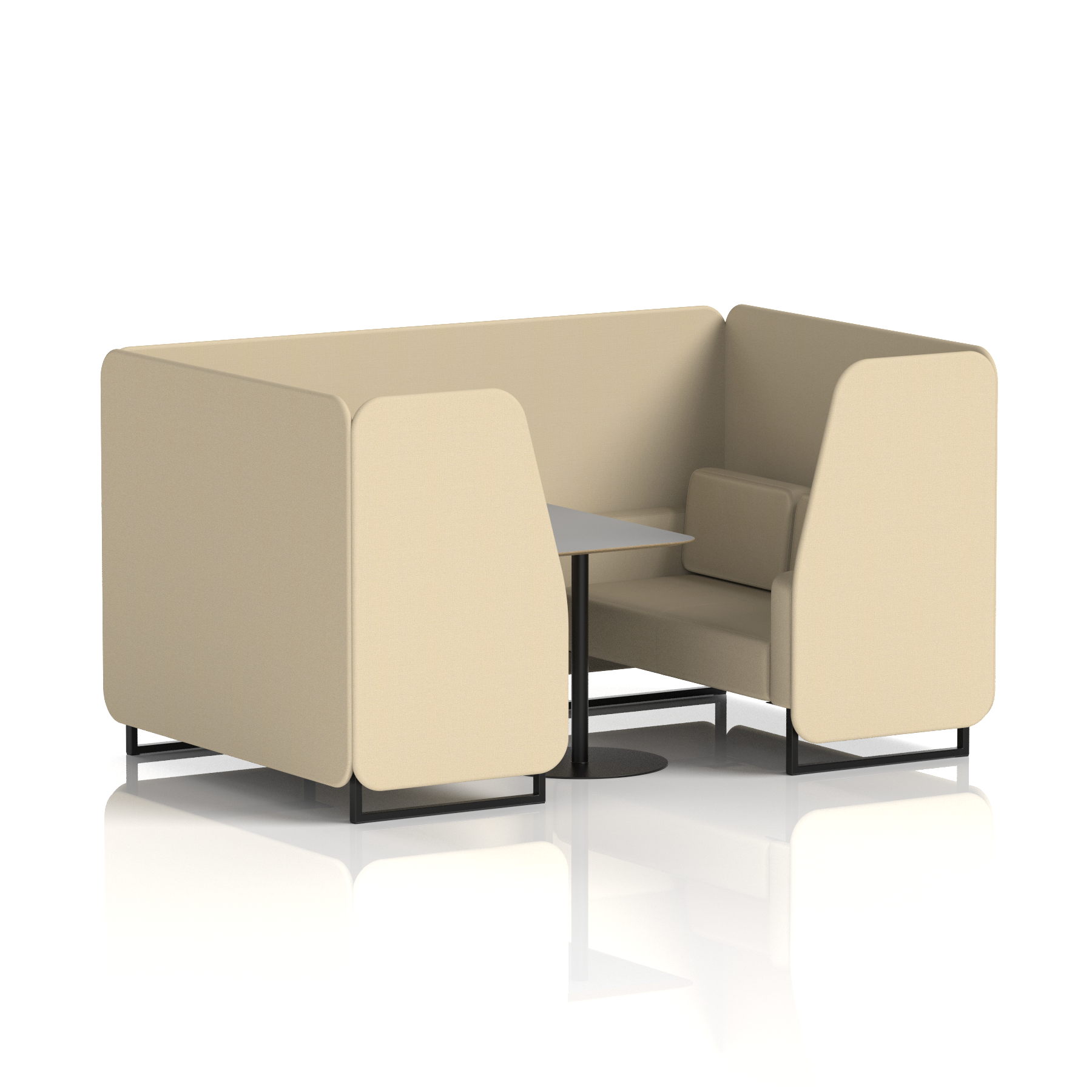 Brixworth Booth With Black Legs And Grey Table In Single Tone 6 Seater Alike Panels And Sofa Band 4 - Synergy