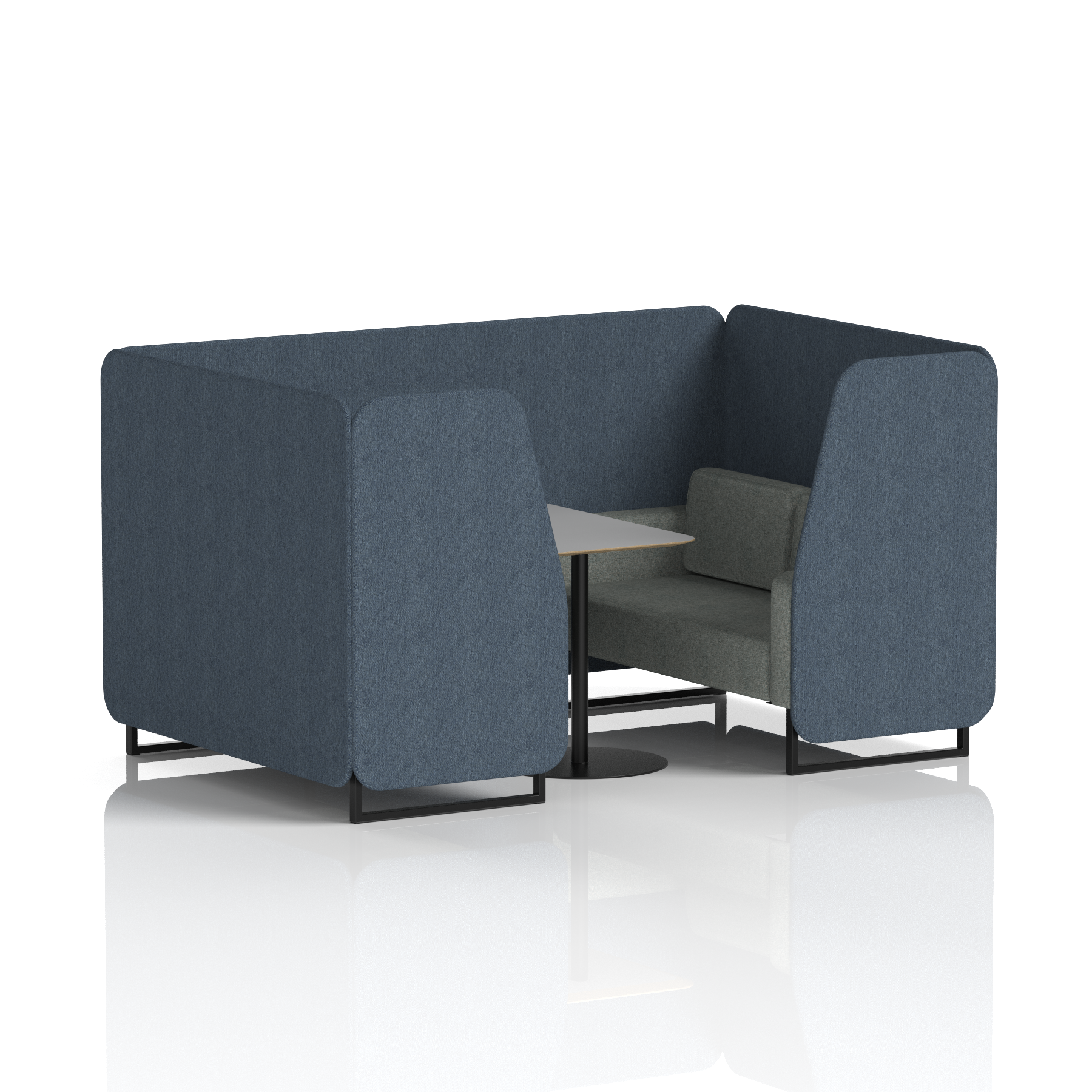 Brixworth Booth With Black Legs And Grey Table In Two Tone 6 Seater Polygon Panels And Calculus Sofa Band 2 - X2