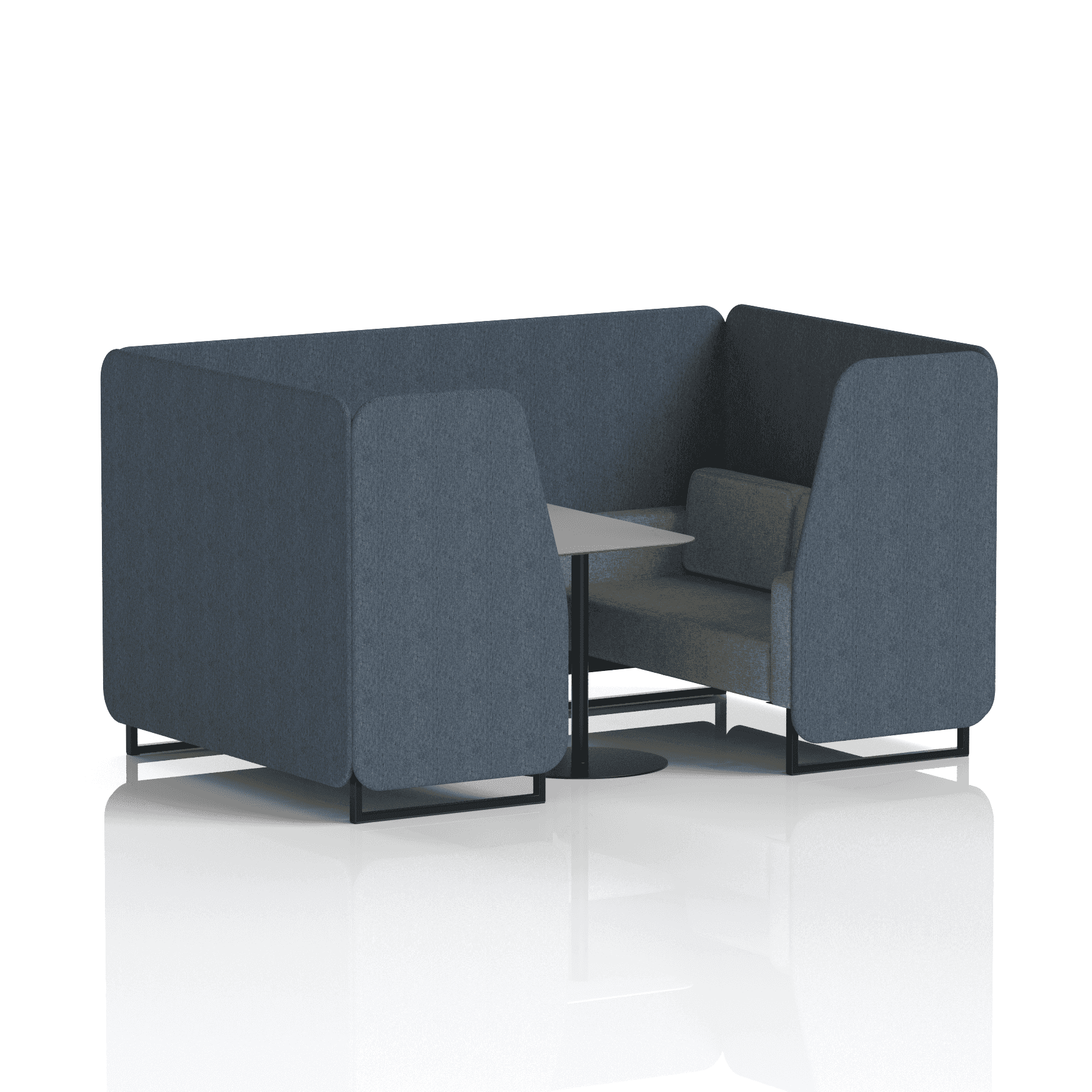 Brixworth Booth With Black Legs And Grey Table In Two Tone 6 Seater Polygon Panels And Calculus Sofa Band 2 - X2