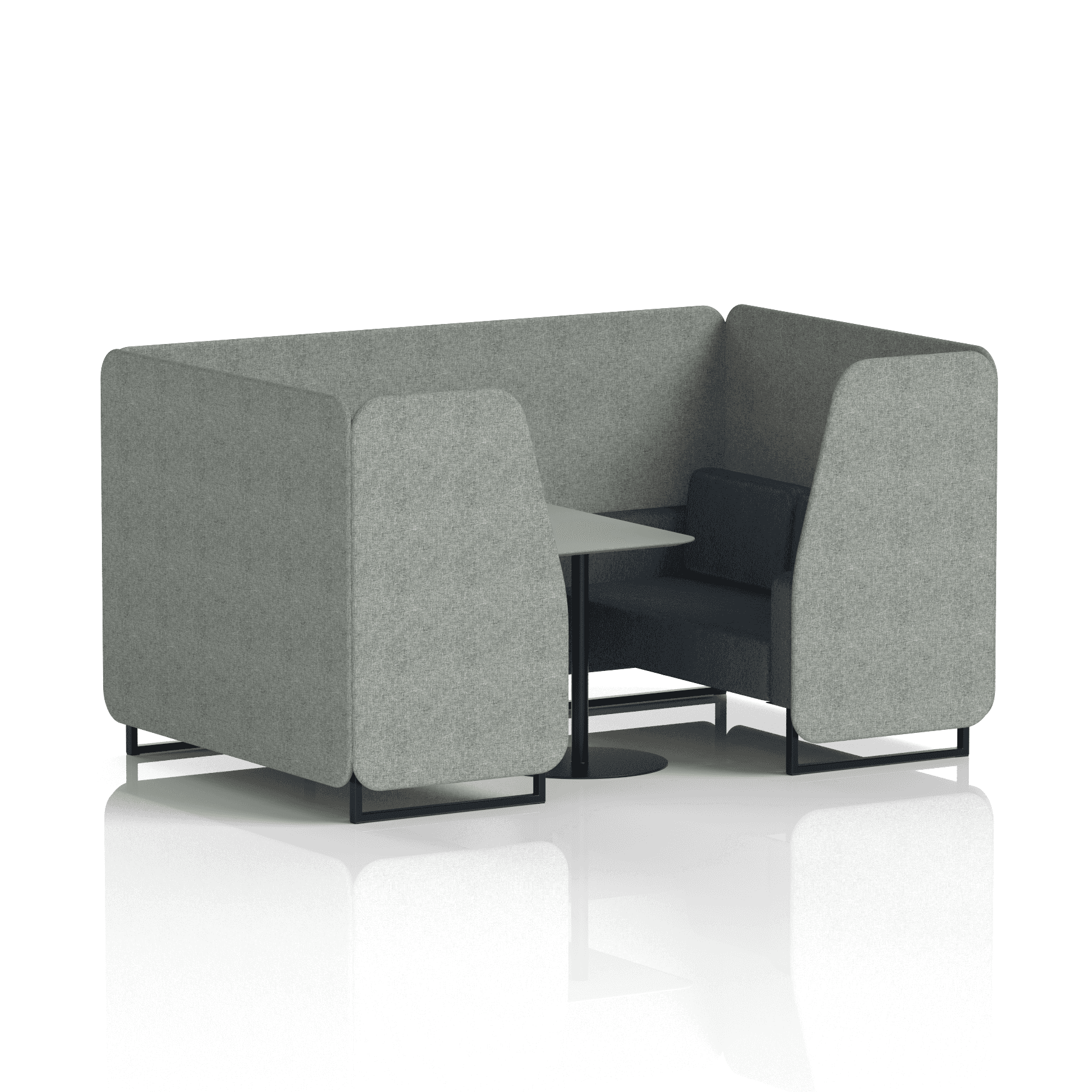 Brixworth Booth With Black Legs And Grey Table In Two Tone 4 Seater Theory Panels And Diameter Sofa Band 2 - X2
