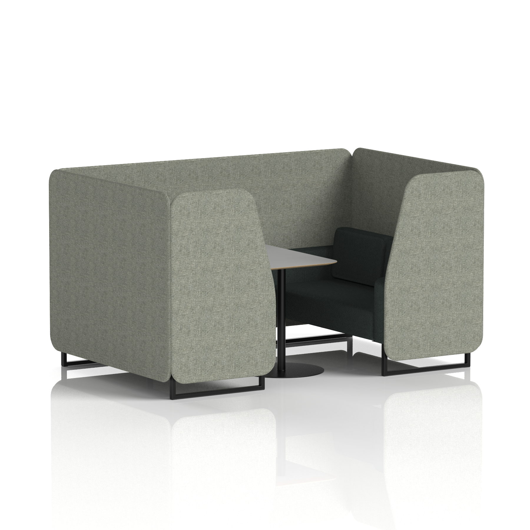 Brixworth Booth With Black Legs And Grey Table In Two Tone 6 Seater Theory Panels And Diameter Sofa Band 2 - X2