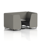 Brixworth Booth With Black Legs And Grey Table In Two Tone 2 Seater Monument Panels And Temple Sofa Band 3 - Main Line Flax