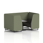 Brixworth Booth With Black Legs And Grey Table In Two Tone 4 Seater Newbury Panels And Westminster Sofa Band 3 - Main Line Flax