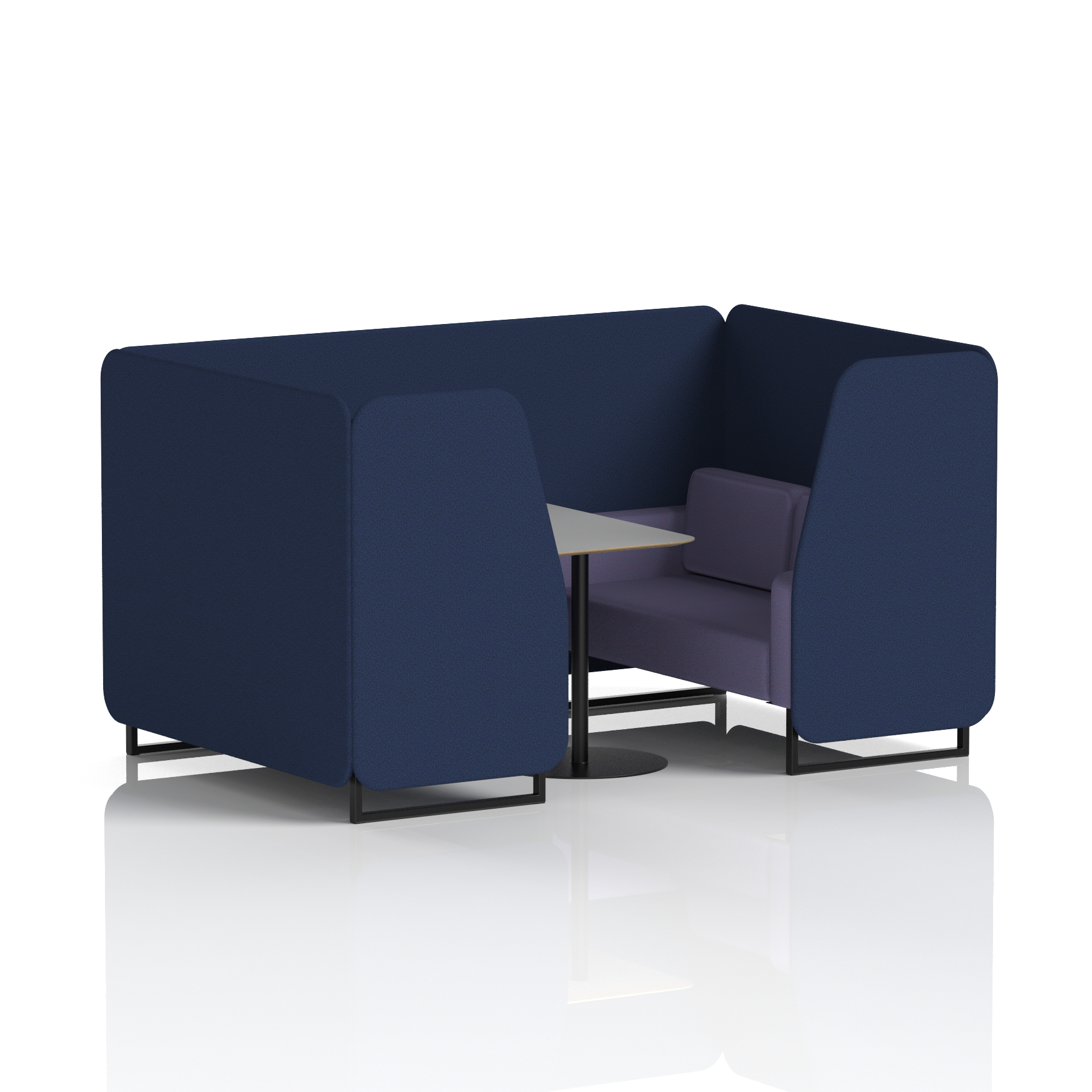 Brixworth Booth With Black Legs And Grey Table In Two Tone 4 Seater Upminster Panels And Bank Sofa Band 3 - Main Line Flax