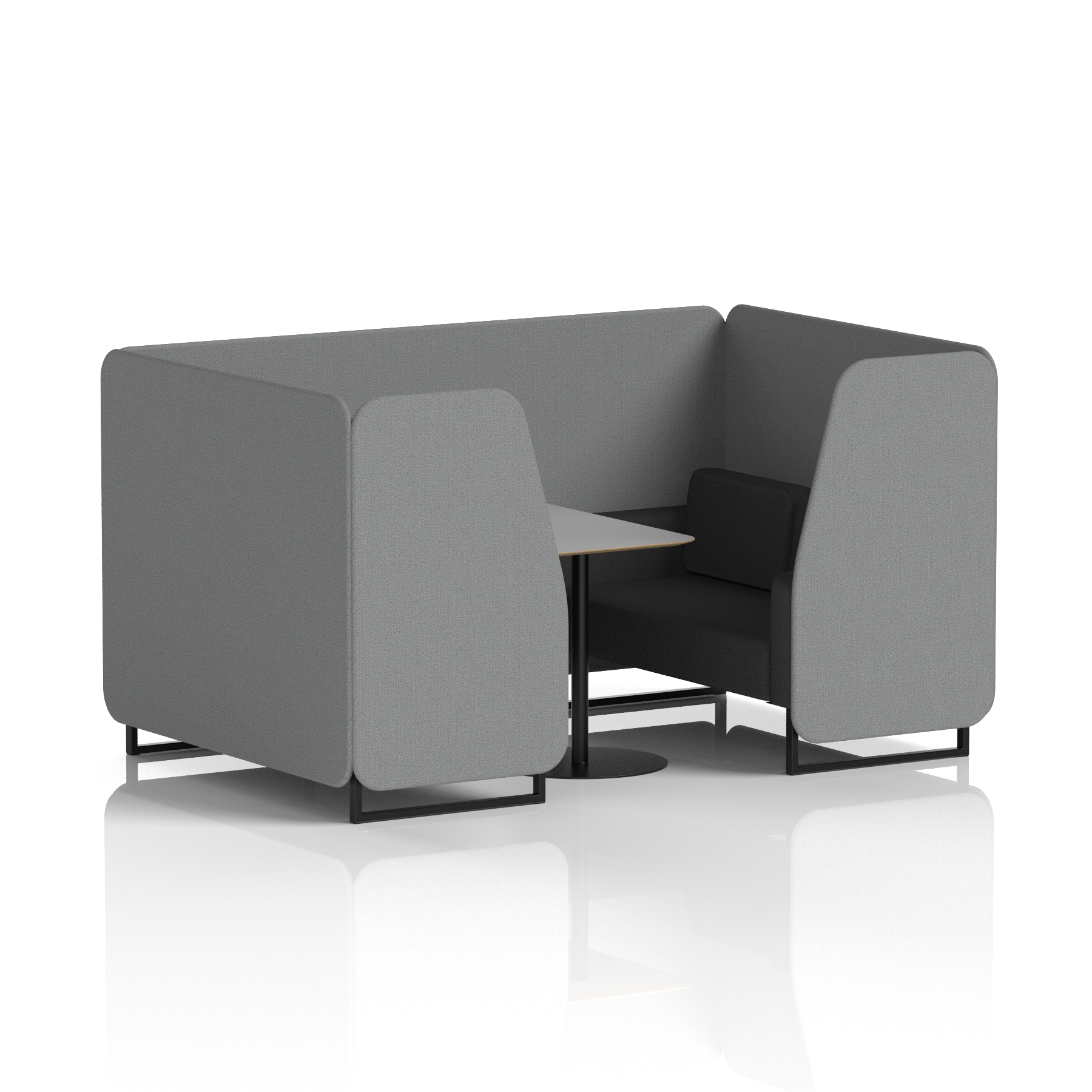 Brixworth Booth With Black Legs And Grey Table In Two Tone 4 Seater Westminster Panels And Newbury Sofa Band 3 - Main Line Flax