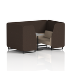 Brixworth Booth With Black Legs And Grey Table In Two Tone 6 Seater Westminster Panels And Newbury Sofa Band 3 - Main Line Flax