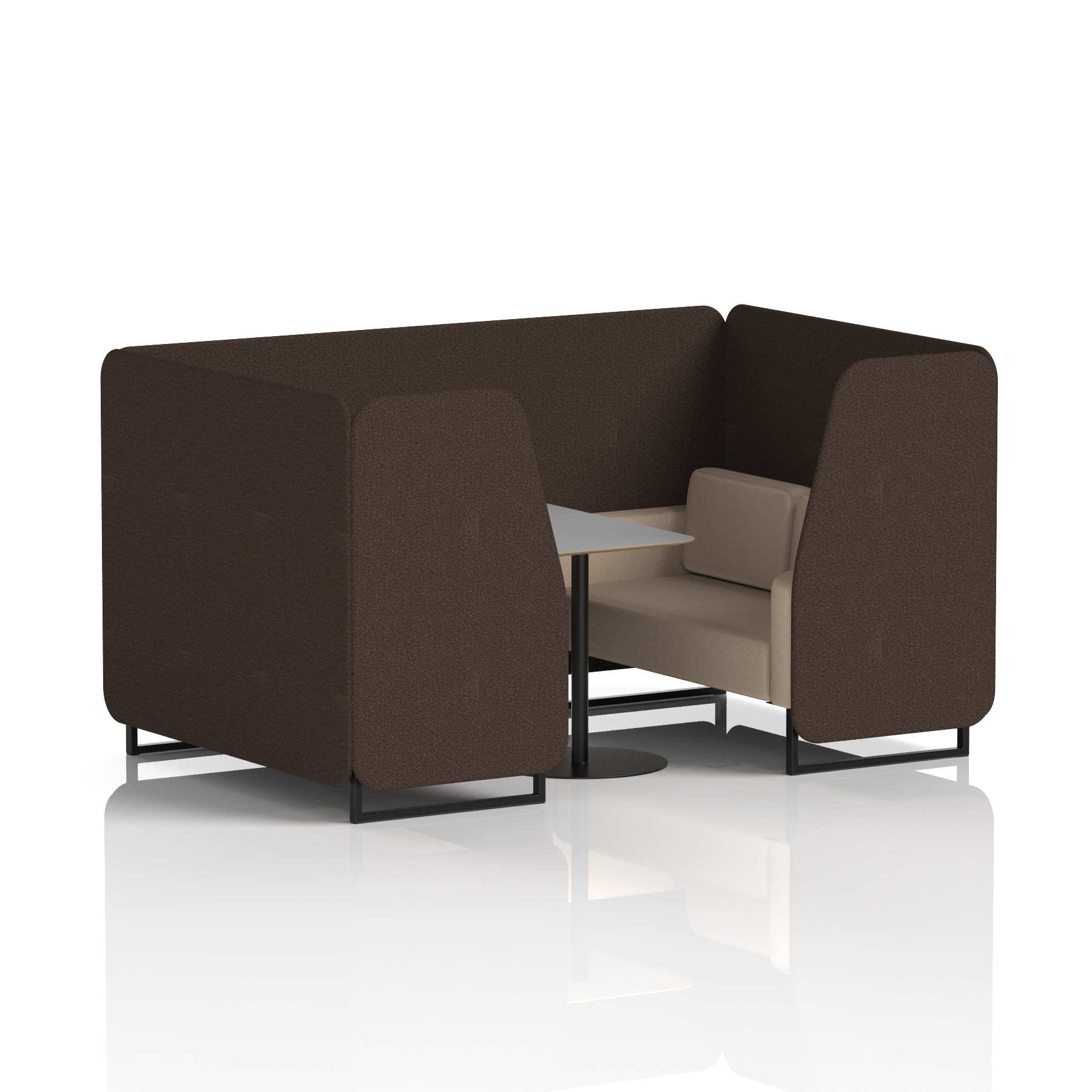 Brixworth Booth With Black Legs And Grey Table In Two Tone 6 Seater Westminster Panels And Newbury Sofa Band 3 - Main Line Flax