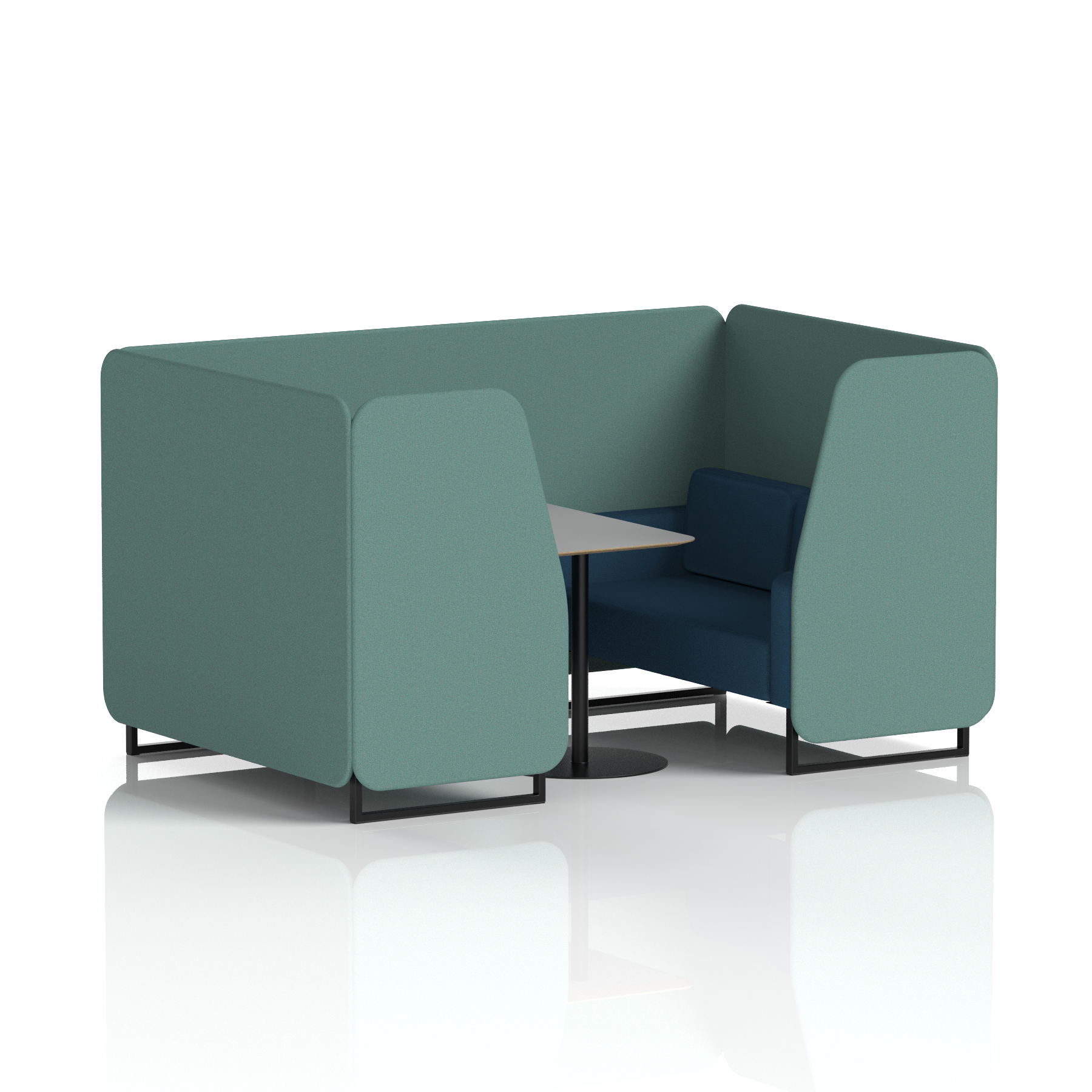 Brixworth Booth With Black Legs And Grey Table In Two Tone 2 Seater Affix Panels And Wed Sofa Band 4 - Synergy