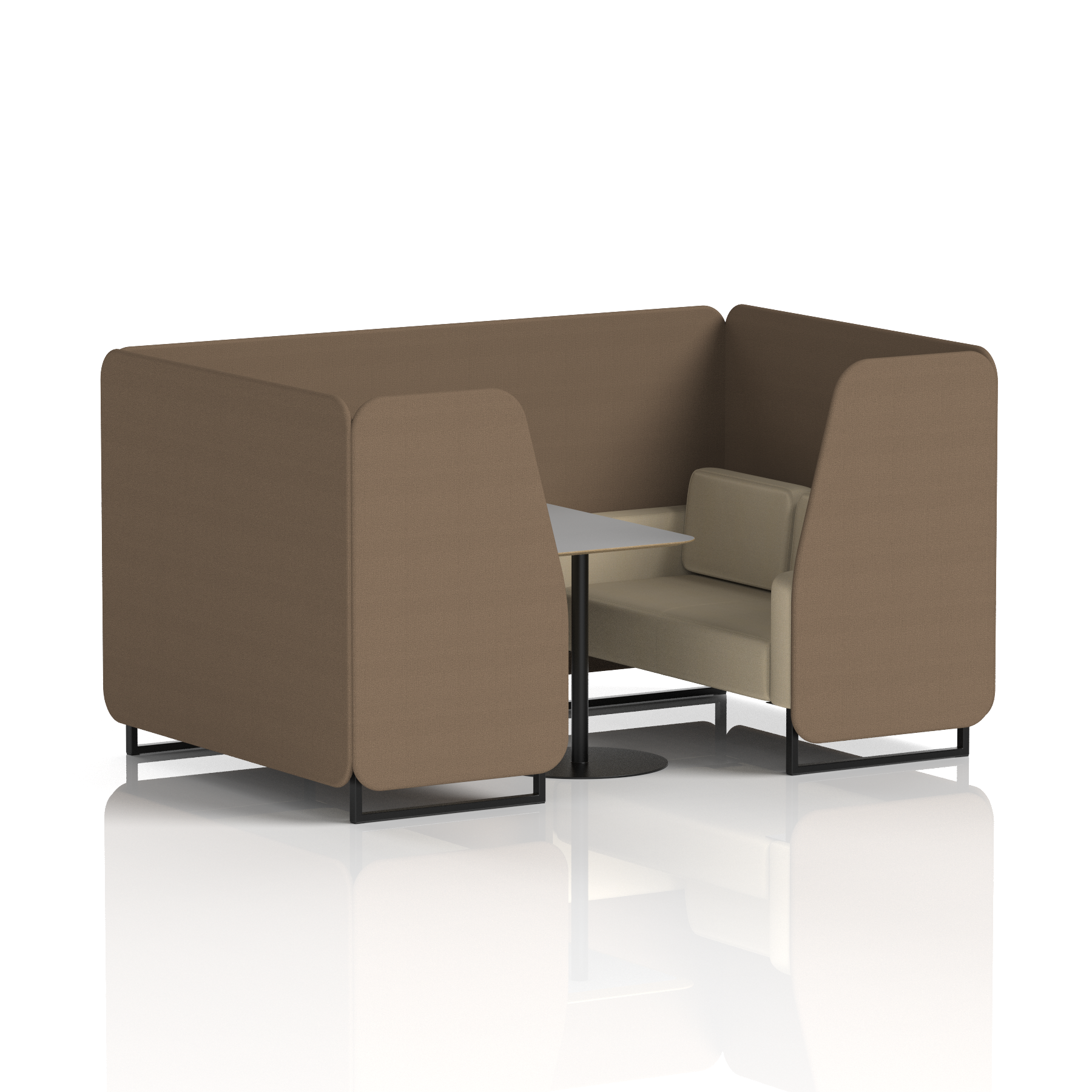 Brixworth Booth With Black Legs And Grey Table In Two Tone 6 Seater Affix Panels And Wed Sofa Band 4 - Synergy