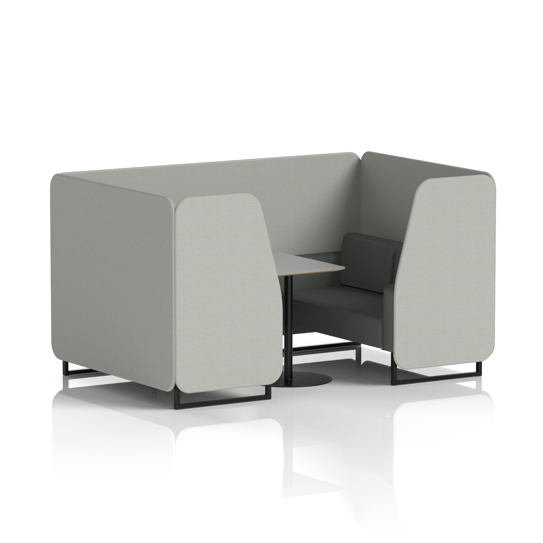 Brixworth Booth With Black Legs And Grey Table In Two Tone 2 Seater Alike Panels And Order Sofa Band 4 - Synergy