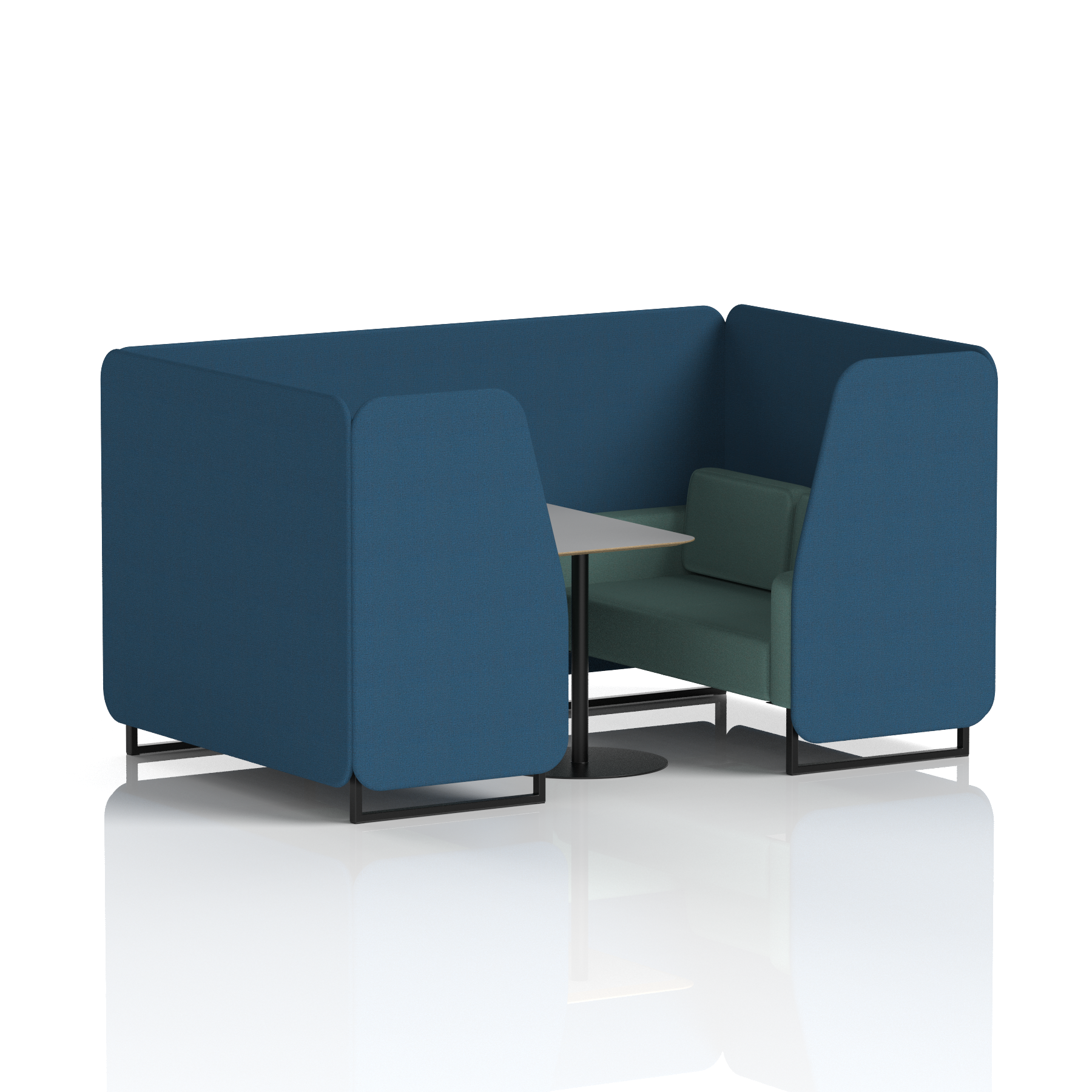 Brixworth Booth With Black Legs And Grey Table In Two Tone 4 Seater Alike Panels And Order Sofa Band 4 - Synergy