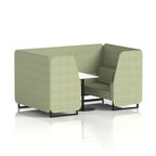 Brixworth Booth With Black Legs And White Table In Single Tone 2 Seater Polygon Panels And Sofa Band 2 - X2
