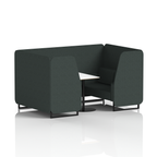 Brixworth Booth With Black Legs And White Table In Single Tone 4 Seater Polygon Panels And Sofa Band 2 - X2