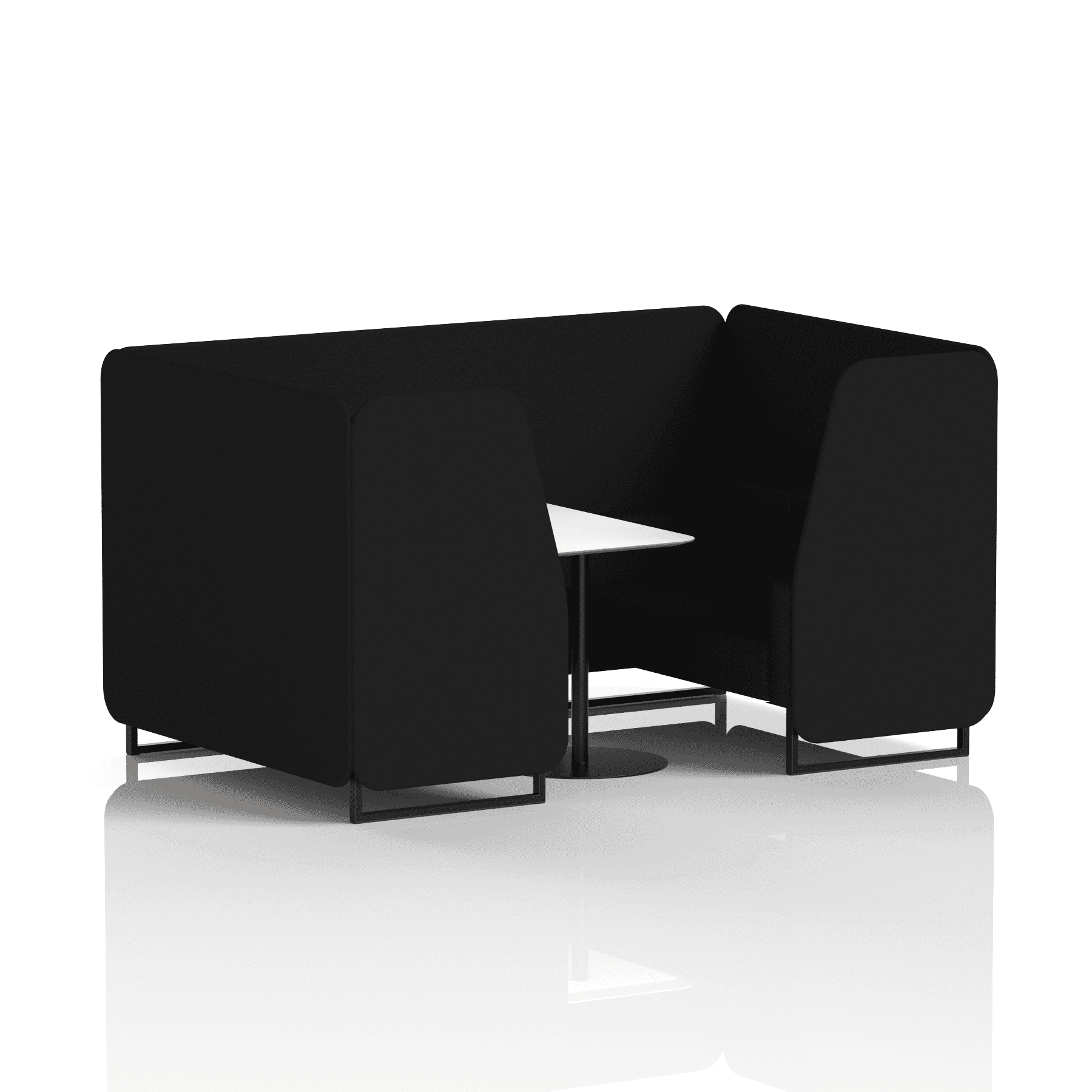 Brixworth Booth With Black Legs And White Table In Single Tone 6 Seater Bank Panels And Sofa Band 3 - Main Line Flax