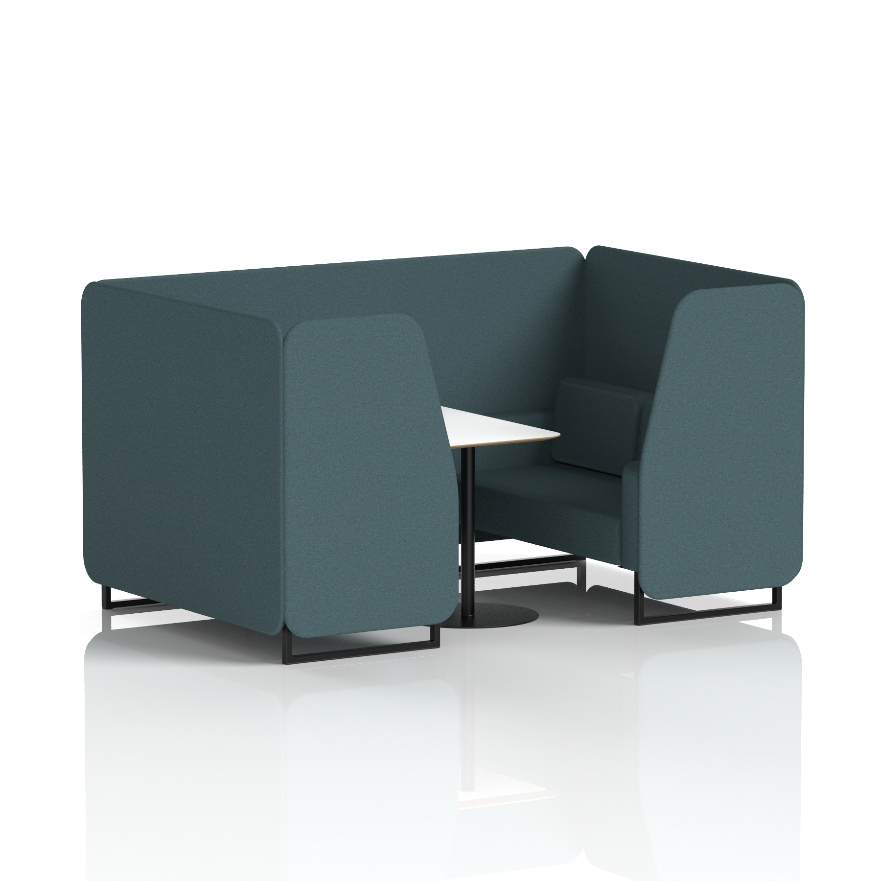 Brixworth Booth With Black Legs And White Table In Single Tone 4 Seater Monument Panels And Sofa Band 3 - Main Line Flax
