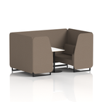 Brixworth Booth With Black Legs And White Table In Single Tone 6 Seater Monument Panels And Sofa Band 3 - Main Line Flax