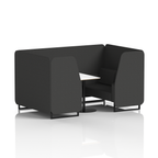 Brixworth Booth With Black Legs And White Table In Single Tone 6 Seater Upminster Panels And Sofa Band 3 - Main Line Flax