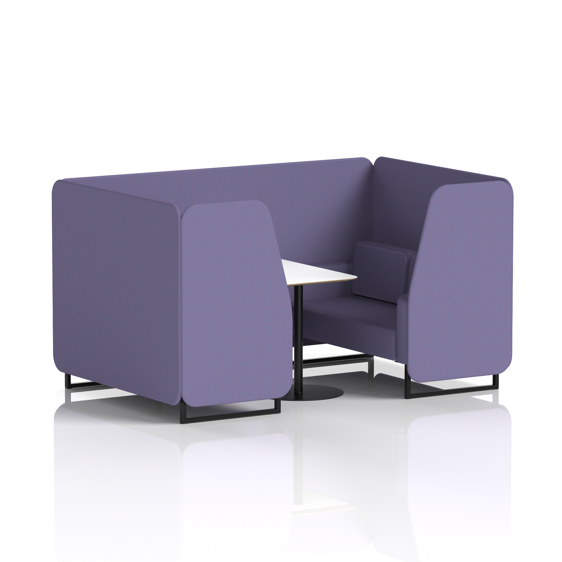 Brixworth Booth With Black Legs And White Table In Single Tone 2 Seater Westminster Panels And Sofa Band 3 - Main Line Flax