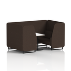 Brixworth Booth With Black Legs And White Table In Single Tone 6 Seater Westminster Panels And Sofa Band 3 - Main Line Flax