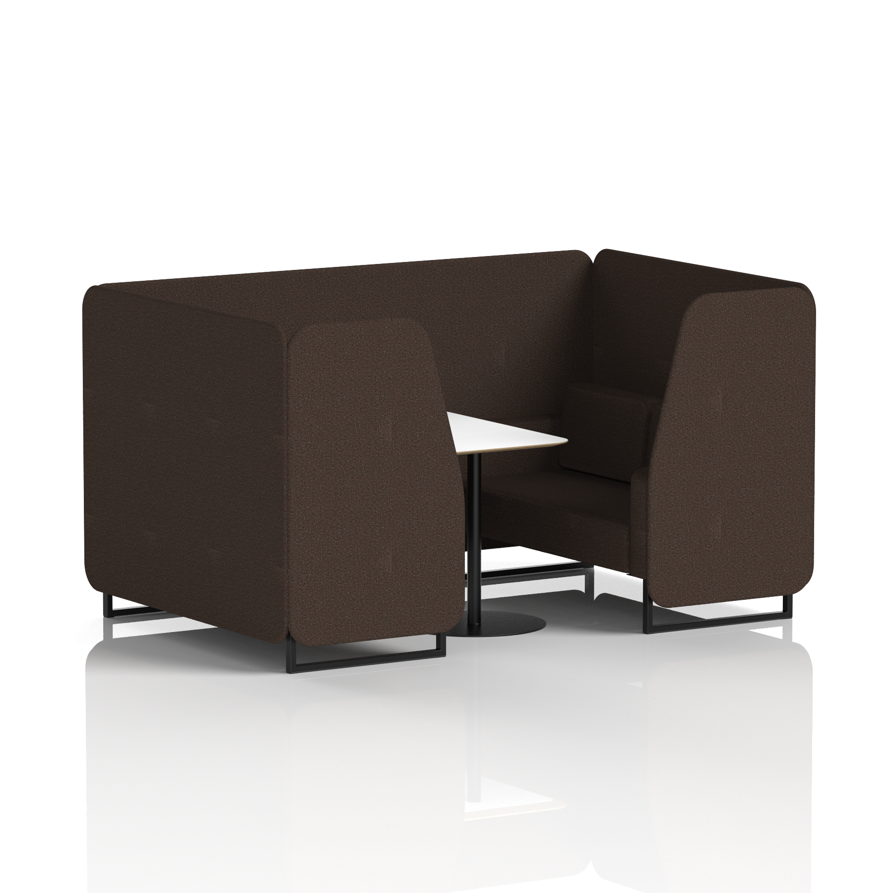 Brixworth Booth With Black Legs And White Table In Single Tone 6 Seater Westminster Panels And Sofa Band 3 - Main Line Flax