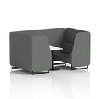 Brixworth Booth With Black Legs And White Table In Single Tone 4 Seater Affix Panels And Sofa Band 4 - Synergy