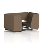 Brixworth Booth With Black Legs And White Table In Single Tone 6 Seater Affix Panels And Sofa Band 4 - Synergy