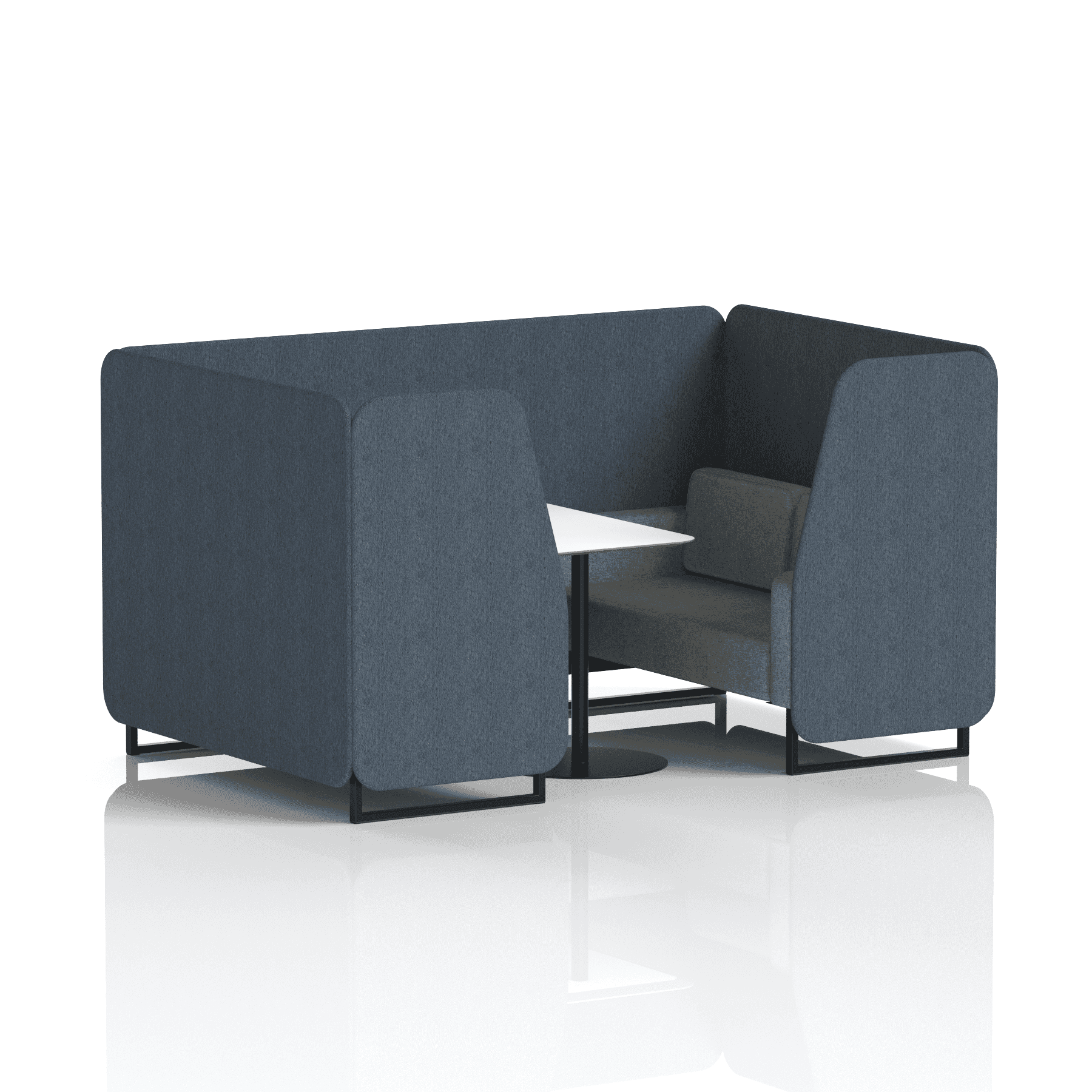 Brixworth Booth With Black Legs And White Table In Two Tone 6 Seater Polygon Panels And Calculus Sofa Band 2 - X2
