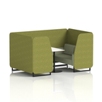 Brixworth Booth With Black Legs And White Table In Two Tone 2 Seater Theory Panels And Diameter Sofa Band 2 - X2