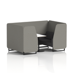 Brixworth Booth With Black Legs And White Table In Two Tone 2 Seater Monument Panels And Temple Sofa Band 3 - Main Line Flax
