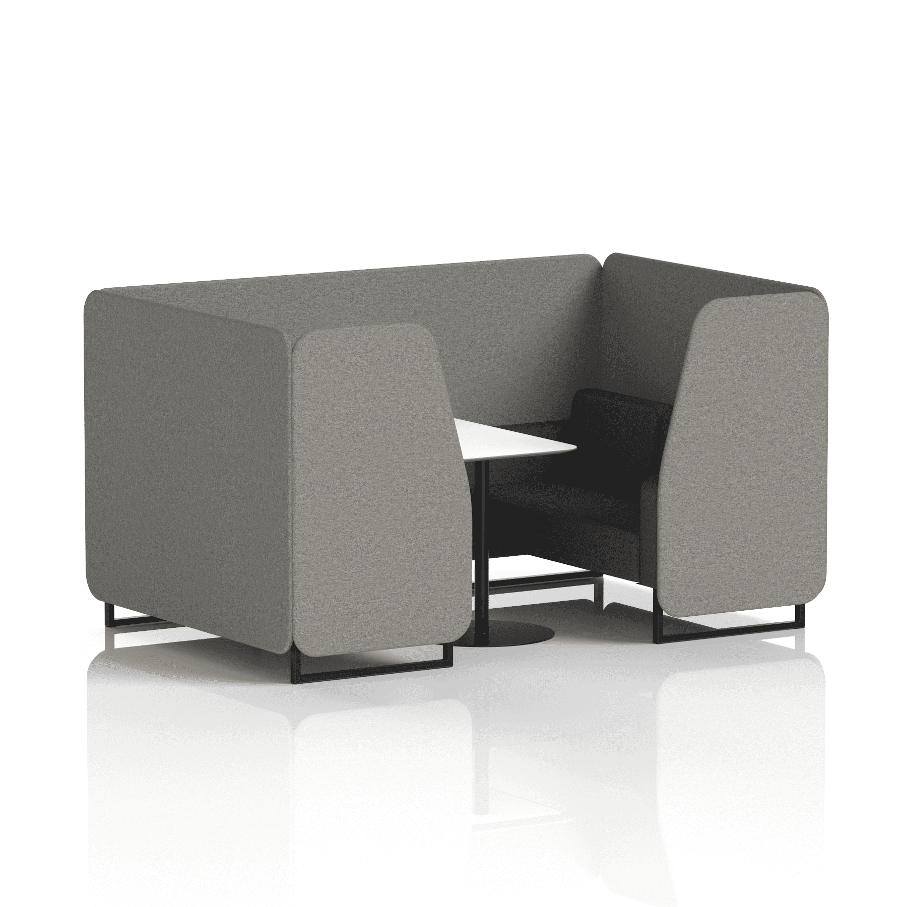 Brixworth Booth With Black Legs And White Table In Two Tone 2 Seater Monument Panels And Temple Sofa Band 3 - Main Line Flax